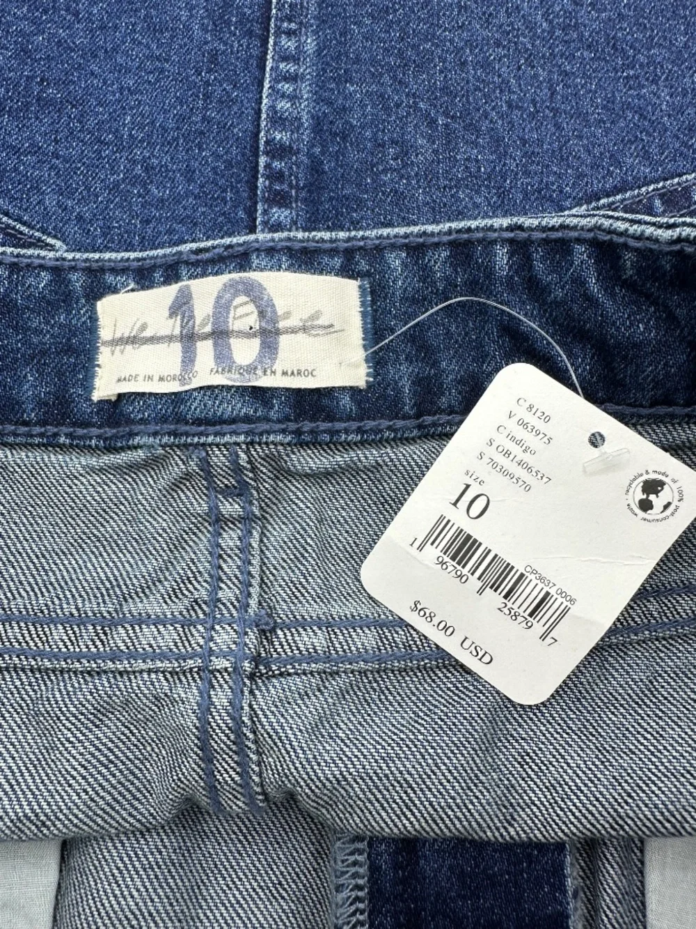 We The Free Medium Dark Wash Raw Edge Denim Mini Skirt